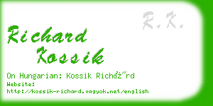 richard kossik business card